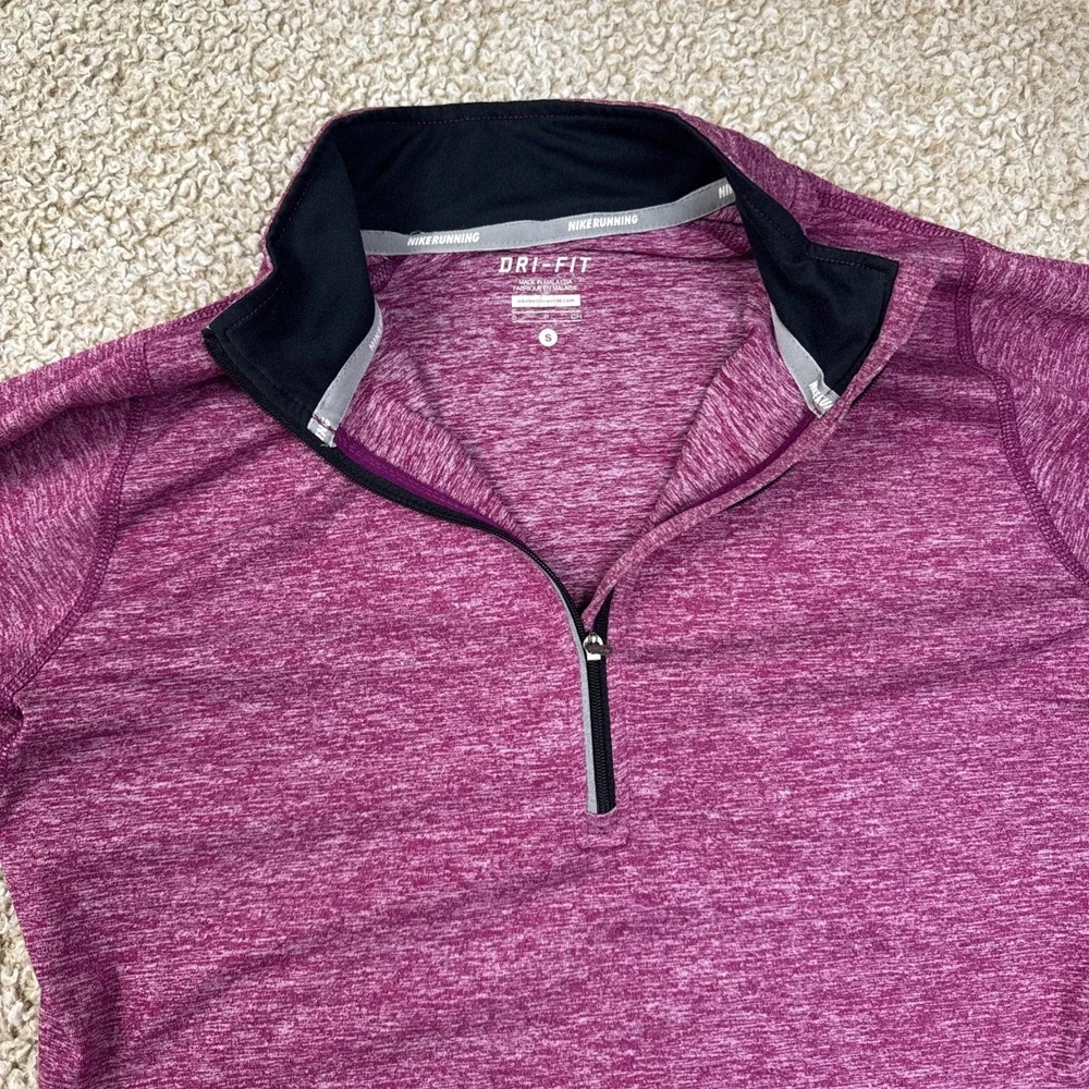 Nike Element 1/2 Zip Pink Heather L/S Running Athletic Top (481320) Small